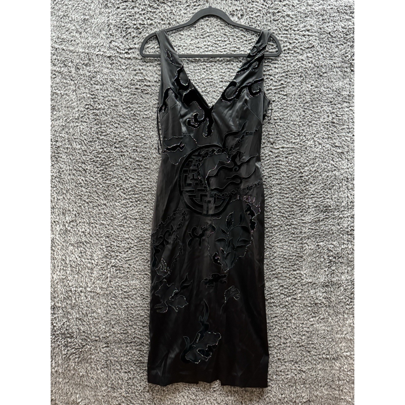 Mandalay Y2k Evening Cocktail Sequin Dress Embellished In Black Size 8
